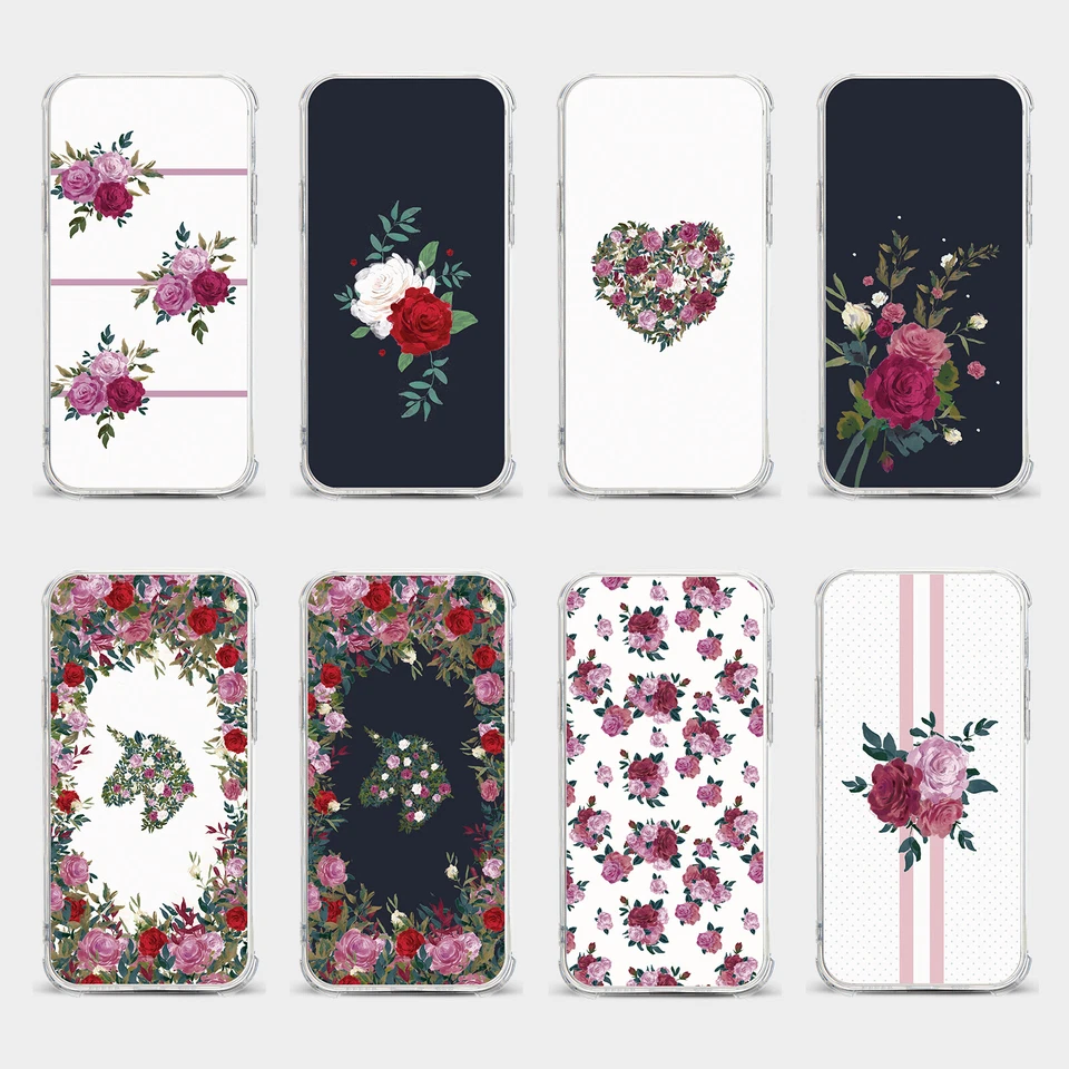 CASE FOR IPHONE 15 14 13 12 11 SE 8 PRO SHOCKPROOF PHONE COVER UNICORN ROSES - Image 1 of 1