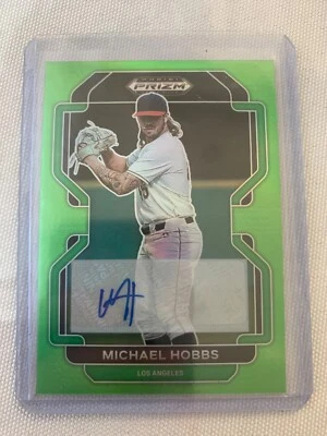 2022 Prizm Draft Picks Green Lime Prizm Auto #D /23 Michael Hobbs #PDP220 Auto - Image 1 of 2
