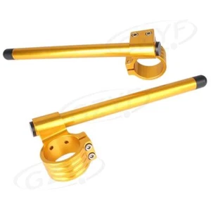 53mm CNC Uivresal Lenker Lenkerschellen Stummellenker Handle bar Set Gold - Picture 1 of 3
