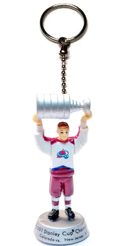 2001 COLORADO AVALANCHE KEYCHAIN NHL 1.5" TALL MINI FIGURE STANLEY CUP CHAMPION Cover