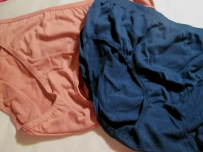 Nuevas 2 bragas de bikini Fruit of Loom & Hanes para dama talla 8 XL azul marino y rosa oscuro Foto 1 de 4