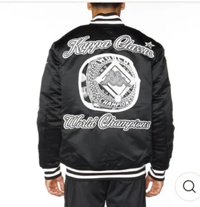 Men's Kappa Logo Jasper Bomber Jacket Black Size small NWT - Picture 1 of 6