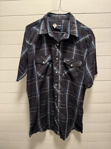 VTG Wrangler Shirt Size L Tall Pearl Snap Striped Western  90s Cowboy - Picture 1 of 7