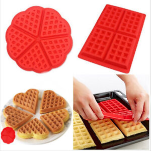 DIY Silicone Waffle Mold Maker Cake Baking Mould Cookie Muffin Bakeware Pan Tool