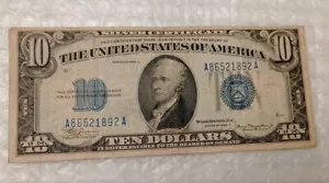 USA~1934 Federal Reserve Note~ $10 Dollars Banknot~ Ten Dollars Bill - Picture 1 of 10