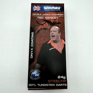 Ted Hankey Winmau 24g Onyx 90% Tungsten Darts Set Steel Tip - Brand New - Picture 1 of 7