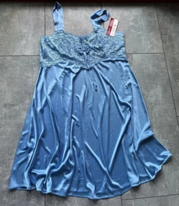 Pigiama donna lingerie abito da notte nuovo con etichetta blu pizzo taglia XL - Foto 1 di 14