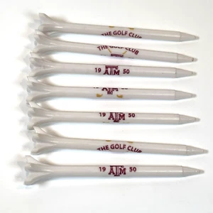 The Golf Club at Texas A&M 1950 Golf Tees, 7 Total - Aggies - 2.75" Plastic - Picture 1 of 5