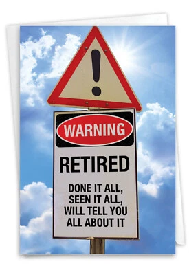 1 Tarjeta de Retiro Divertida con Sobre - Señal de Advertencia Retirada C3221RTG Foto 1 de 4