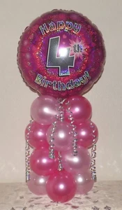 4° COMPLEANNO - 4 ANNI - BAMBINA - ESPOSITORE PALLONCINI FOIL - CENTROTAVOLA - BANNER - Foto 1 di 8