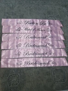 6 Pack Bachelorette Party Bride to Be Sash Bride Bridesmaid Sashes Party - Picture 1 of 4