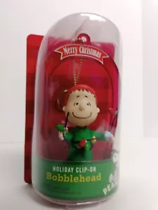 Forever Fun Peanuts Linus Weihnachten Clip-on Wackelkopf/Ornament grüner Bogen neu - Bild 1 von 7
