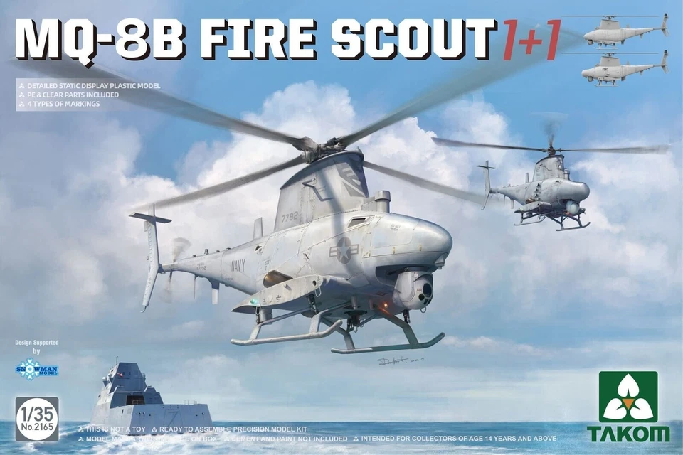 Takom 2165 MQ - 8B Fire Scout 1+1 Model Kit Scala 1/35 - Immagine 1 di 1