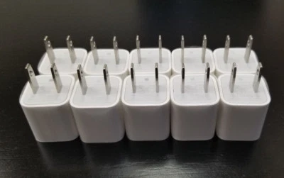 Apple iPhone USB Power Wall Cube OEM Charger Adapter Block XS/XR/11/8+/7/6 (10x) - Image 1 of 4