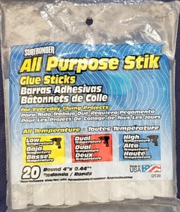 SUREBONDER 4" All Purpose Glue Sticks - 20 / Pack - Clear - Picture 1 of 3
