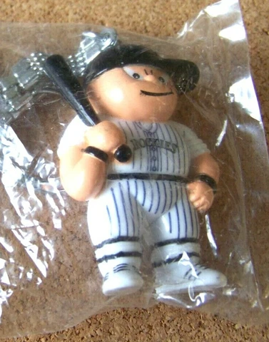 Colorado Rockies Lil' Sports Brat key ring MLB pinstripe uniform w/ bat Cover