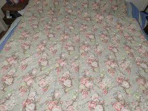 Vintage Ralph Lauren Charlotte Comforter Twin Size Sage Green Floral Crisp Rare - Picture 1 of 7