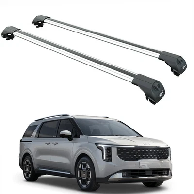 Trilho elevado barras transversais rack de teto Kia Carnival (2021-2025), prata - Imagem 1 de 4