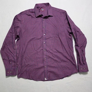 UNTUCKit Andretti Hemd Herren 2XL Tall rot blau kariert langarm Knopfleiste  - Bild 1 von 14