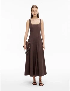 WITCHERY BNWT CHOCOLATE SEAM MIDI DRESS Sz 10 RRP $199 - Picture 1 of 6