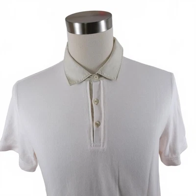 Black Brown 1826 Mens Egyptian Cotton Short Sleeve Solid White Polo Shirt XL - Image 1 of 4