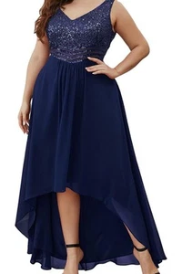 Ever-Pretty Plus Womens V Neck Seuiqn Empire Waist Maxi Formal Evening Sz L - Picture 1 of 18