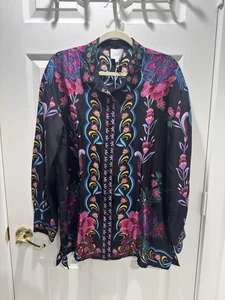 Johnny Was Jade Rosalynda Button Down Hemd Ettas Garden Größe L UVP 270 $ - Bild 1 von 10