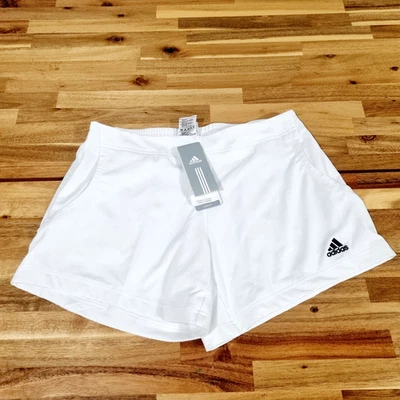 Adidas Shorts Tennis Clima365 Climalite White Black Logo Women Size M BNWT - Image 1 of 4