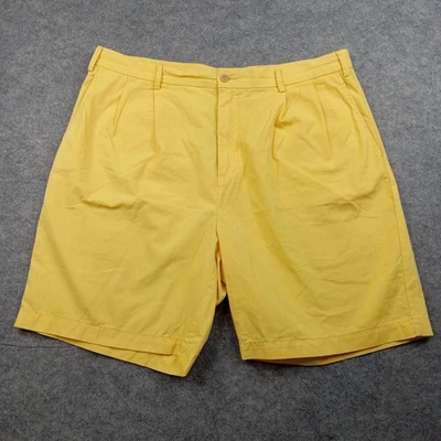 Nautica Rigger Shorts Mens 38W Yellow Classic Fit Pleated Cotton Chino Casual - Image 1 of 4