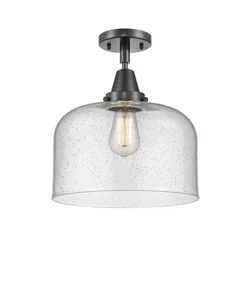 Innovations Lighting 447-1C-13-12-L Bell Semi-Flush Bell 12"W - Black - Picture 1 of 12