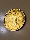 VTG Gold Tone Good Luck Heavenly Guardian Angel (both side)With Halo Coin Token 