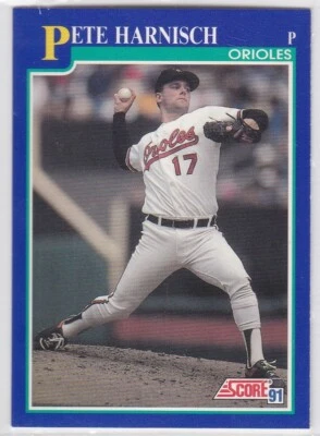 M) 1991 Score Baseball Trading Card - Pete Harnisch #492 - Image 1 of 2