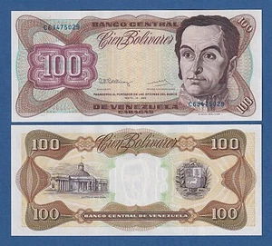 VENEZUELA -- 100 BOLIVARES ( 12.5.1992 ) -- UNC -- SERIE C -- PICK 66d . - Picture 1 of 1