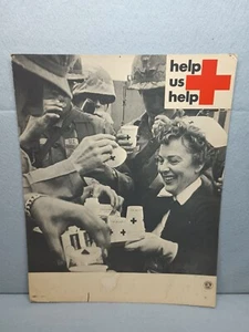 RED CROSS 1968 Viet Nam Era War Vintage Original Cardboard Poster 15"x19" - Picture 1 of 10