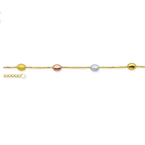 Tobillo de grano de café de oro liso de 14 K - amarillo 9""-10"" pulgadas ajustable - minimalista - Imagen 1 de 4