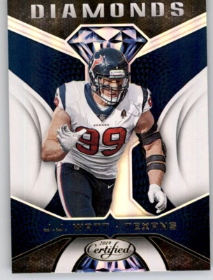 2019 Certified Diamonds JJ Watt Insert NFL PWE Refractor Foil Texans - Image 1 of 2