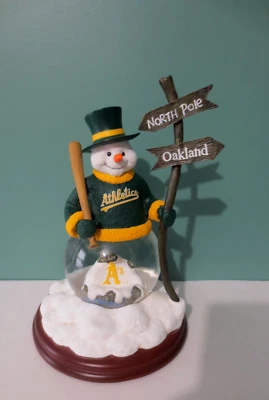 OAKLAND ATHLETICS - New Oakland A's SNOWMAN SNOW GLOBE - 1st in Limited Series - Image 1 of 4