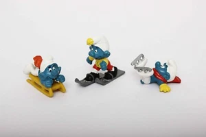 Smurfs 20121 40201 40205 Ice Skater, Super Smurf Sledge, Skier Vintage Schleich - Picture 1 of 9