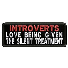 INTROVERTS...  Patch Embroidered  Iron-On Applique Funny Humor 