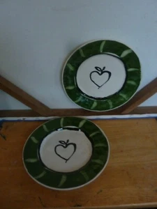 Anthropologie Piatto Insalata Dessert Hotel Magique Love Cuore Verde - Lotto di 2 Usato in Ottime Condizioni - Foto 1 di 3