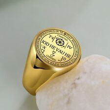 Archangel Cahetel Fortune Seal Iod He Vau He Solomon Kabbalah Amulet Viking Ring