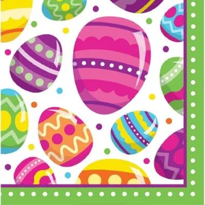 Egg Fun Hunt Dye Spring Bright Easter Holiday Party Paper Luncheon Napkins - Picture 1 of 1