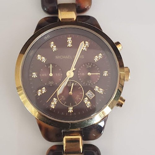 Orologio donna Michael Kors tono oro e cinturino conchiglia tartaruga MK5609 piccolo 43 mm