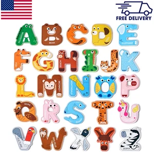 Magnetic Letters, Alphabet ABC Fridge Magnets For Toddlers And Kids, Cute Animal - Picture 1 of 6