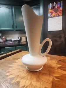 Vintage Mid Century Modern 14” China Craft USA White Splatter Ware Vase C-414 - Picture 1 of 3