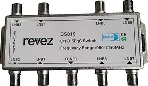 8 Wege REVEZ 8/1 DiSEqC Satelliten Schalter 8 LNBs in 1 Receiver (8x1, 8 in 1) - Bild 1 von 1