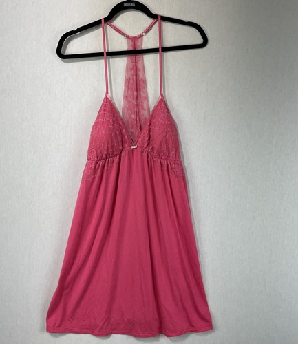 UNDERCOVER Victoria's Secret abito slip lingerie donna taglia grande Barbie rosa imbottito pizzo
