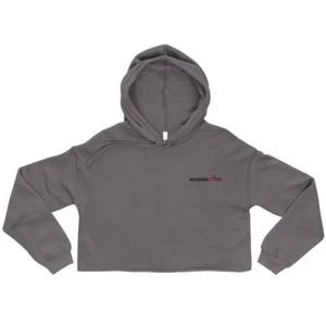 Grey Left Logo Crop Hoodie - Picture 1 of 4