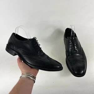 Cole Haan Air Madison Oxfords Mens 10.5 Black Leather Lace Up Dress Shoes C11435 - Picture 1 of 10