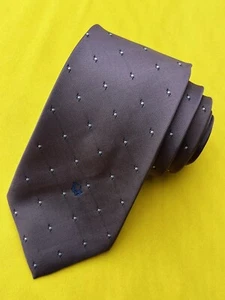 Authentic CHRISTIAN DIOR Pointed Dot Design On Purple Polyester Silk Necktie Tie - Picture 1 of 11